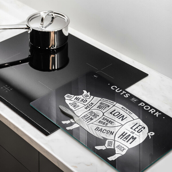 Szklana deska do krojenia Mięso świni wieprzowina