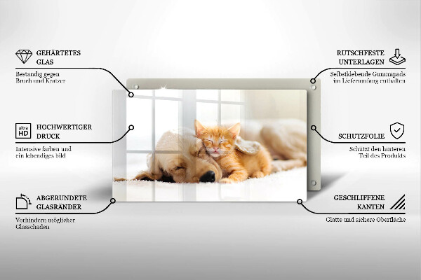 Szklana deska do krojenia Zwierzęta pies i kot