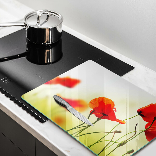 Szklana deska do krojenia Czerwone kwiaty maki