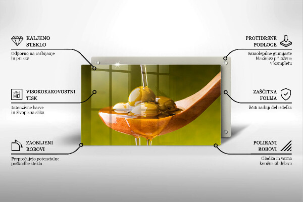 Szklana deska do krojenia Oliwa i oliwki
