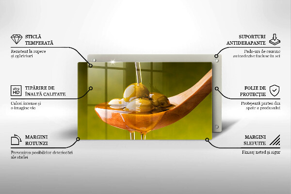 Szklana deska do krojenia Oliwa i oliwki