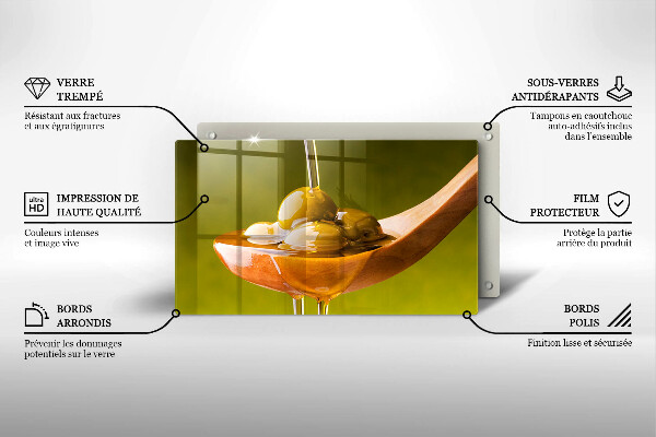 Szklana deska do krojenia Oliwa i oliwki