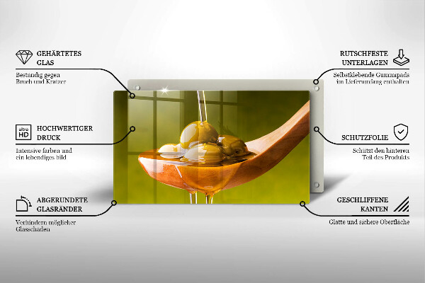 Szklana deska do krojenia Oliwa i oliwki