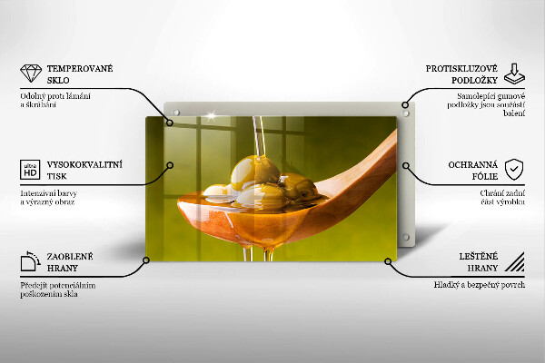 Szklana deska do krojenia Oliwa i oliwki