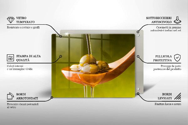Szklana deska do krojenia Oliwa i oliwki