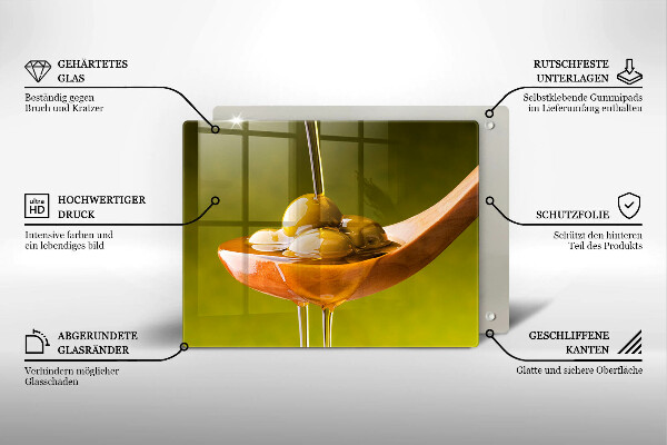 Szklana deska do krojenia Oliwa i oliwki
