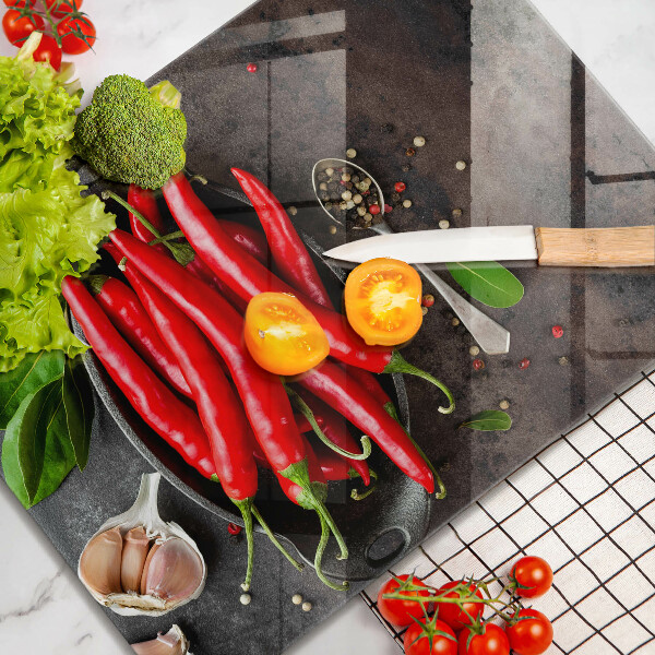 Szklana deska do krojenia Czerwone papryczki chili