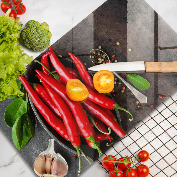 Szklana deska do krojenia Czerwone papryczki chili