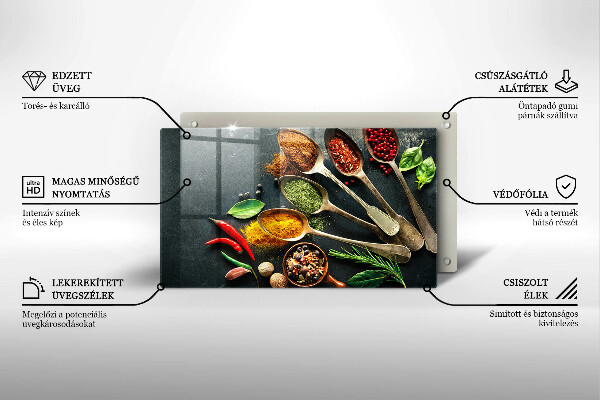 Szklana deska do krojenia Kuchenne łyżki przyprawy