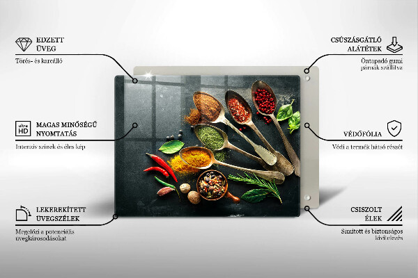 Szklana deska do krojenia Kuchenne łyżki przyprawy