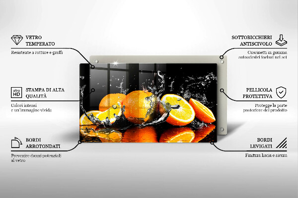 Szklana deska do krojenia Soczyste owoce pomarańcze