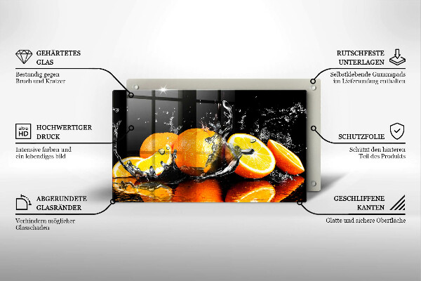 Szklana deska do krojenia Soczyste owoce pomarańcze