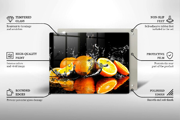 Szklana deska do krojenia Soczyste owoce pomarańcze