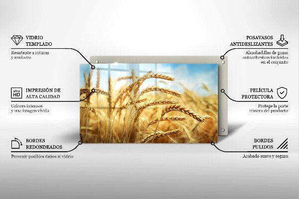 Szklana deska do krojenia Kłosy zbóż na polu