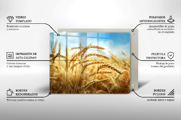 Szklana deska do krojenia Kłosy zbóż na polu