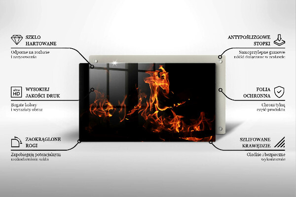 Szklana deska do krojenia Ogień żywy płomień