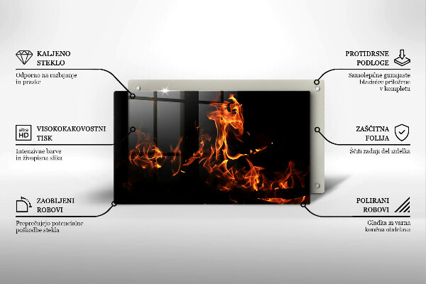 Szklana deska do krojenia Ogień żywy płomień