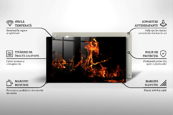 Szklana deska do krojenia Ogień żywy płomień