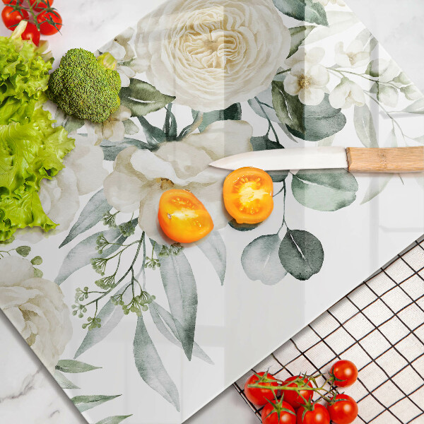 Szklana deska do krojenia Akwarelowe kwiaty