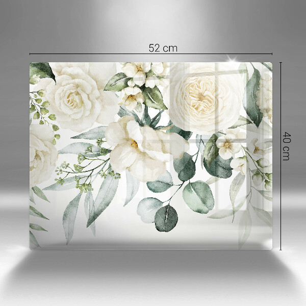 Szklana deska do krojenia Akwarelowe kwiaty