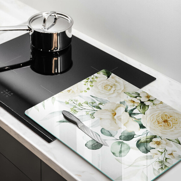 Szklana deska do krojenia Akwarelowe kwiaty