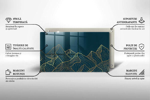 Szklana deska do krojenia Abstrakcyjne góry
