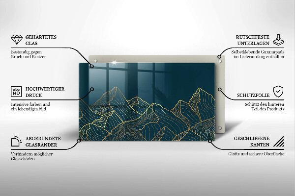 Szklana deska do krojenia Abstrakcyjne góry