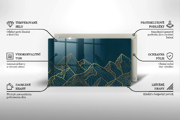 Szklana deska do krojenia Abstrakcyjne góry