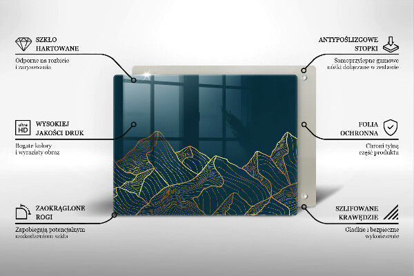 Szklana deska do krojenia Abstrakcyjne góry