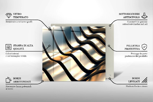 Deska kuchenna Metalowe kształty 3D