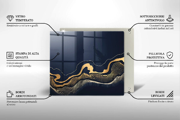 Deska kuchenna Abstrakcja złote linie