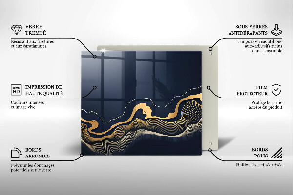 Deska kuchenna Abstrakcja złote linie