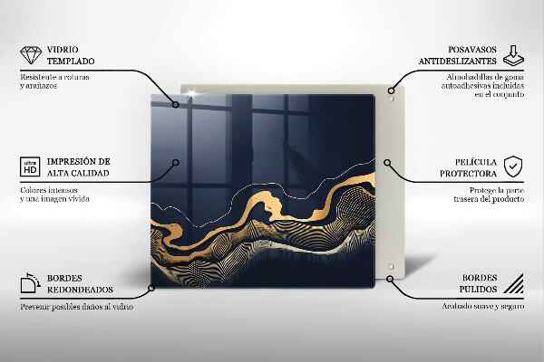 Deska kuchenna Abstrakcja złote linie