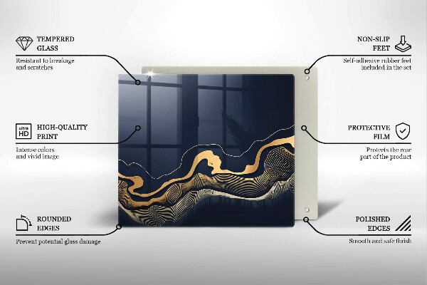 Deska kuchenna Abstrakcja złote linie