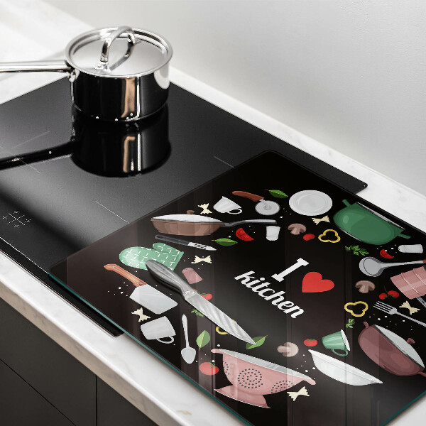 Deska kuchenna Ilustracja I love kitchen