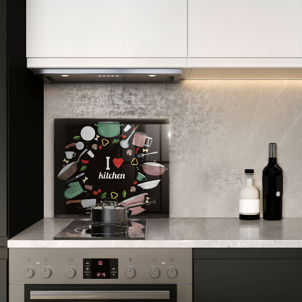 Deska kuchenna Ilustracja I love kitchen