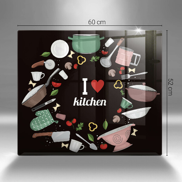 Deska kuchenna Ilustracja I love kitchen