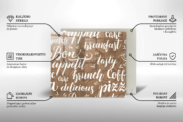 Deska kuchenna Napisy Bon appetit