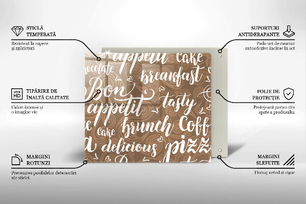 Deska kuchenna Napisy Bon appetit