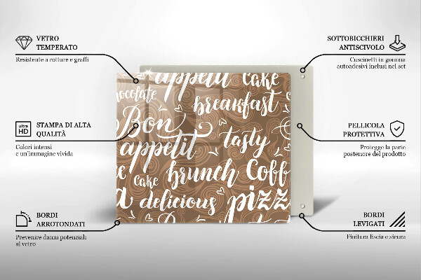 Deska kuchenna Napisy Bon appetit