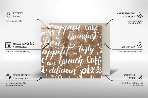 Deska kuchenna Napisy Bon appetit