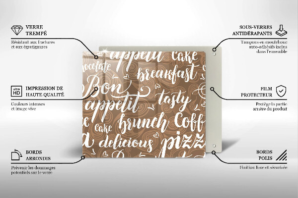 Deska kuchenna Napisy Bon appetit