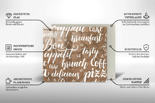 Deska kuchenna Napisy Bon appetit