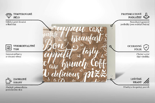 Deska kuchenna Napisy Bon appetit