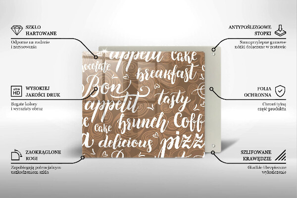 Deska kuchenna Napisy Bon appetit