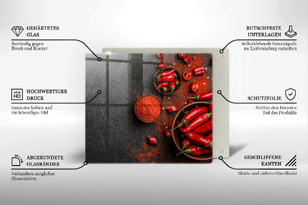 Deska kuchenna Czerwone chili papryki