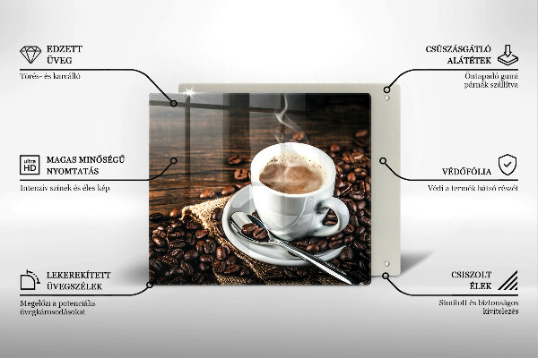 Deska kuchenna Filiżanka i ziarna kawy