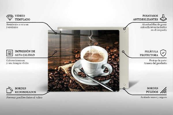 Deska kuchenna Filiżanka i ziarna kawy