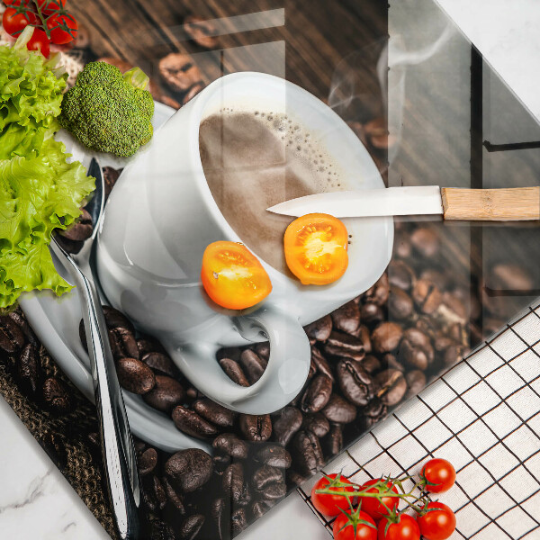 Deska kuchenna Filiżanka i ziarna kawy