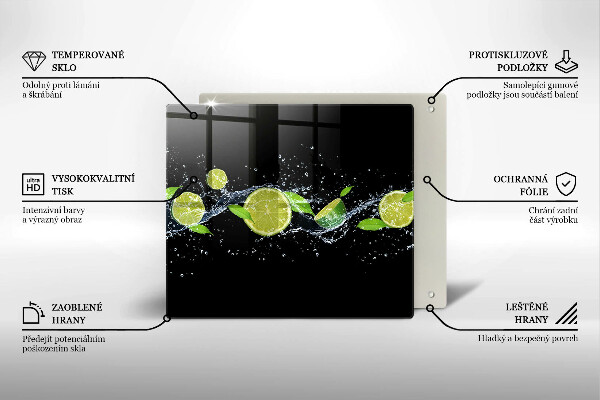 Deska kuchenna Limonki mięta woda